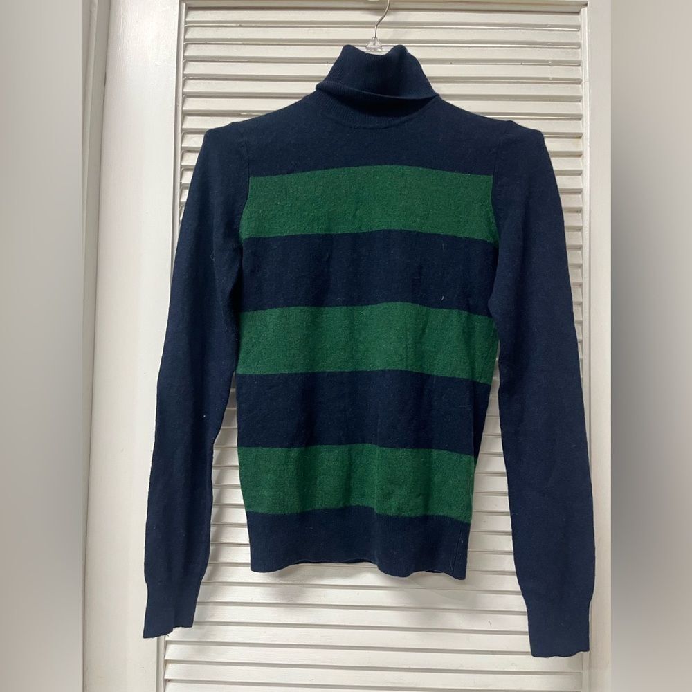 C. Wonder women Turtleneck Sweater - Navy and Green Stripes